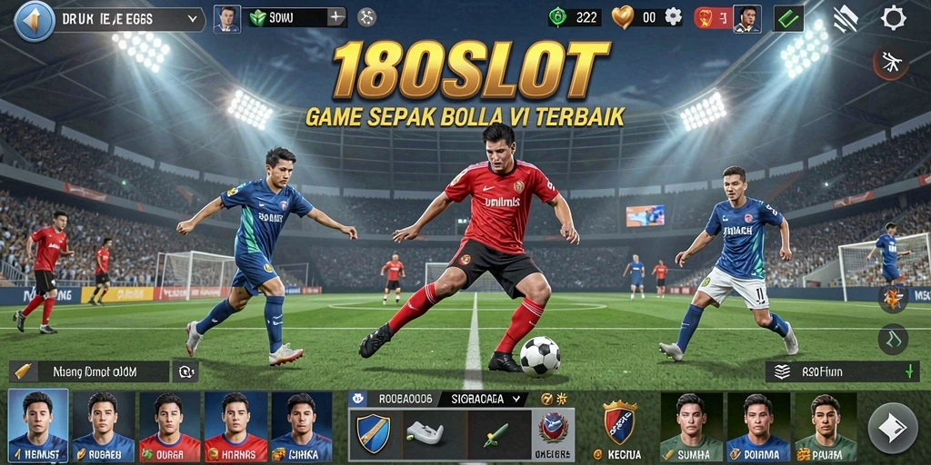 Tampilan gameplay 180SLOT yang mendebarkan di lapangan sepak bola.