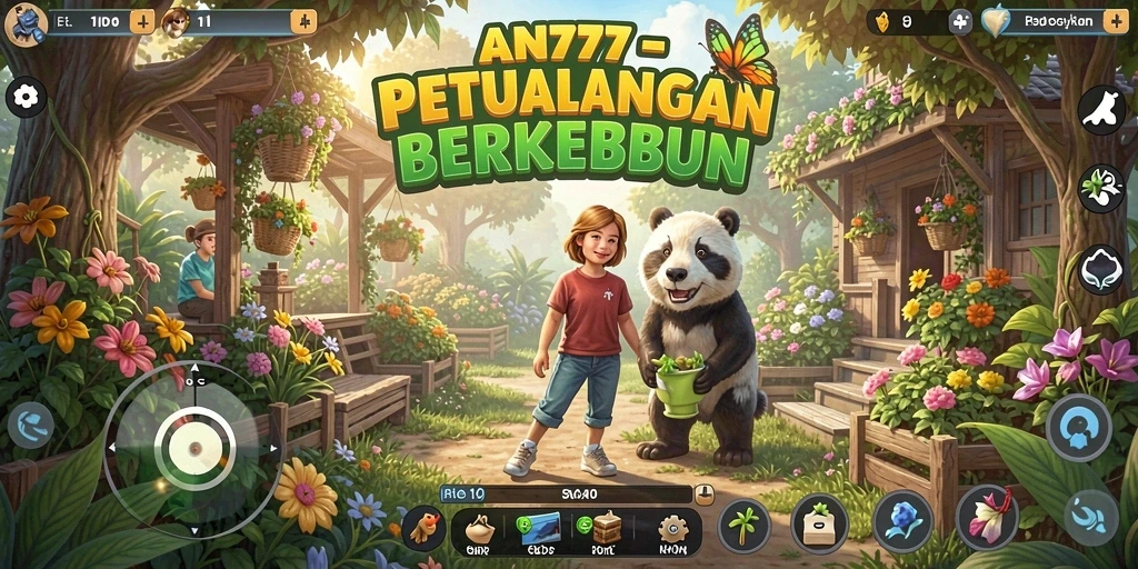 Tangkapan layar utama AN777 menunjukkan gameplay menyenangkan di dunia pertanian.