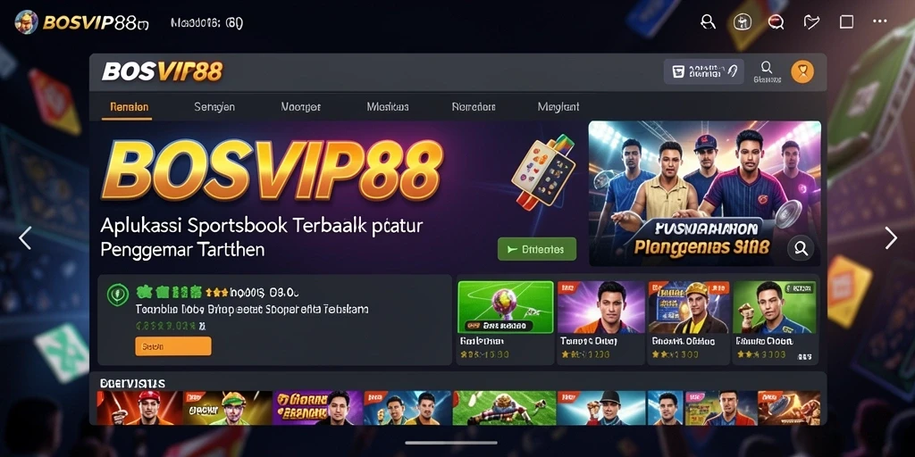 Tampilan screenshot BOSVIP88 yang menggambarkan taruhan olahraga live.
