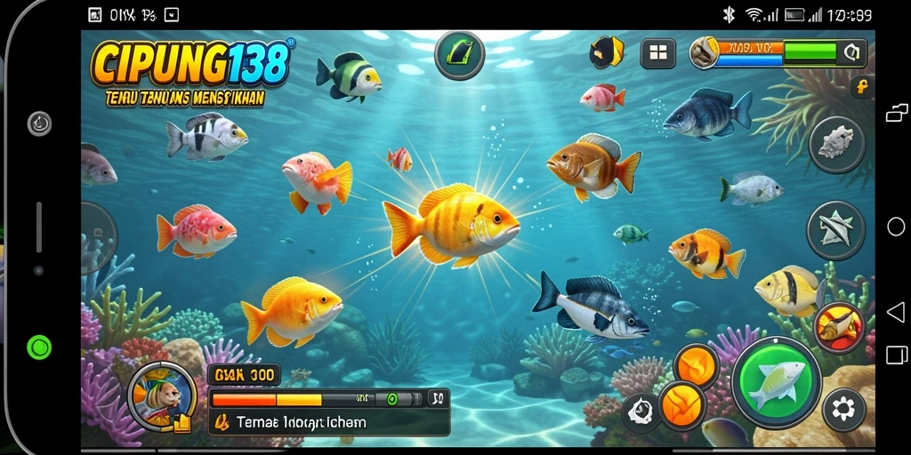 Tampilan gameplay seru CIPUNG138 saat berburu ikan.
