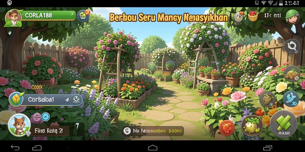 Tampilan menarik gameplay berkebun di CORLA188.