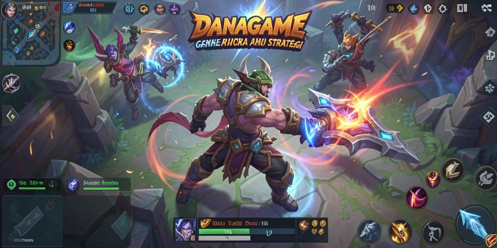 Screenshot gameplay pertarungan MOBA yang seru di DANAGAME.