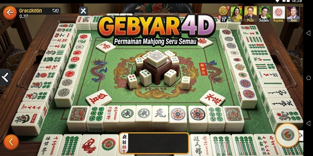 Tampilan utama gameplay Mahjong di GEBYAR4D yang menegangkan.