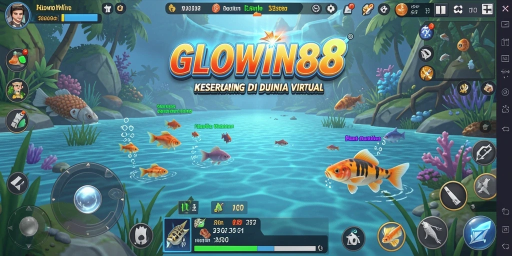 Gameplay Fishing yang memikat dalam GLOWIN88.