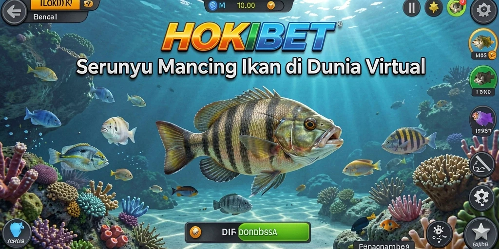 Tangkapan besar dalam gameplay HOKIBET saat memancing di danau.