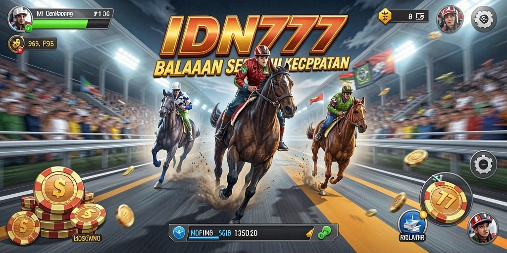Screenshot gameplay IDN777 menampilkan balapan mendebarkan dengan grafik yang memukau.