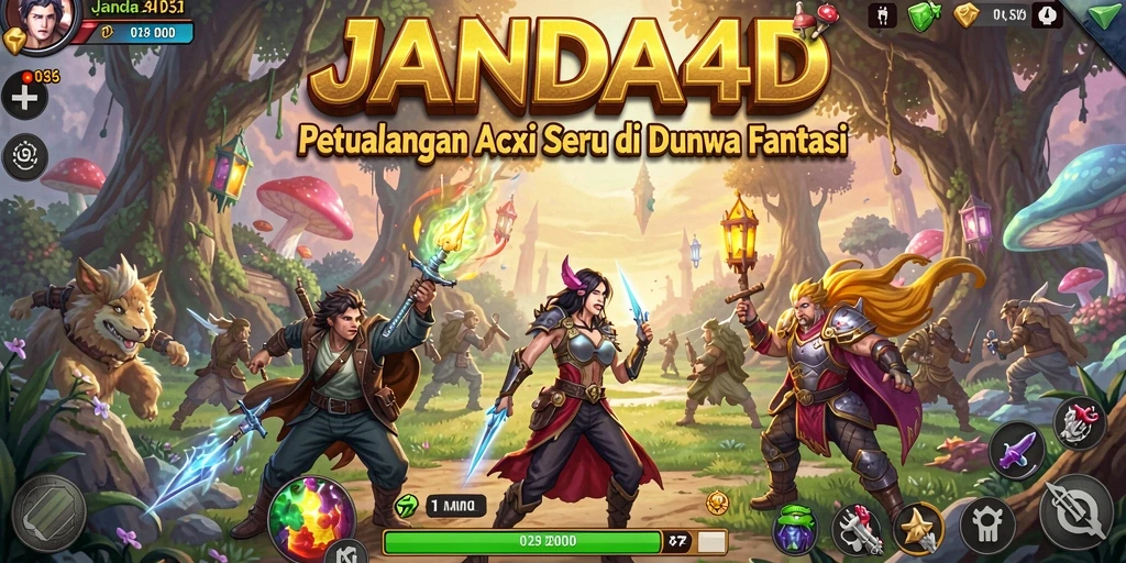 Tampilan seru dari gameplay JANDA4D yang menantang.