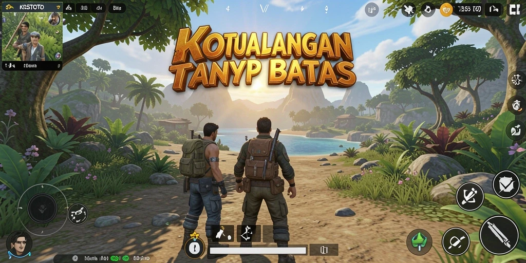 Screenshot gameplay KOSTOTO menampilkan petualangan seru di dunia terbuka.