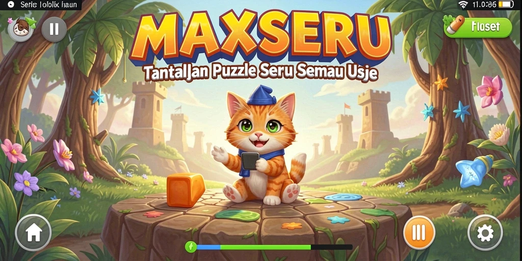 Tangkapan layar gameplay MAXSERU menampilkan teka-teki seru yang menantang.