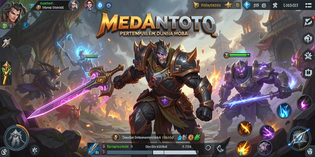 Screenshot gameplay MEDANTOTO menampilkan pertarungan tim yang epik dan strategis.
