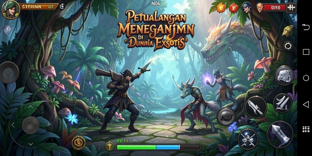 Screenshot gameplay N06 menunjukkan petualangan seru di dunia fantastis.