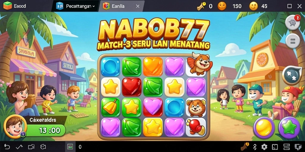 Tampilan gameplay menarik dari NABOB77 yang penuh warna.