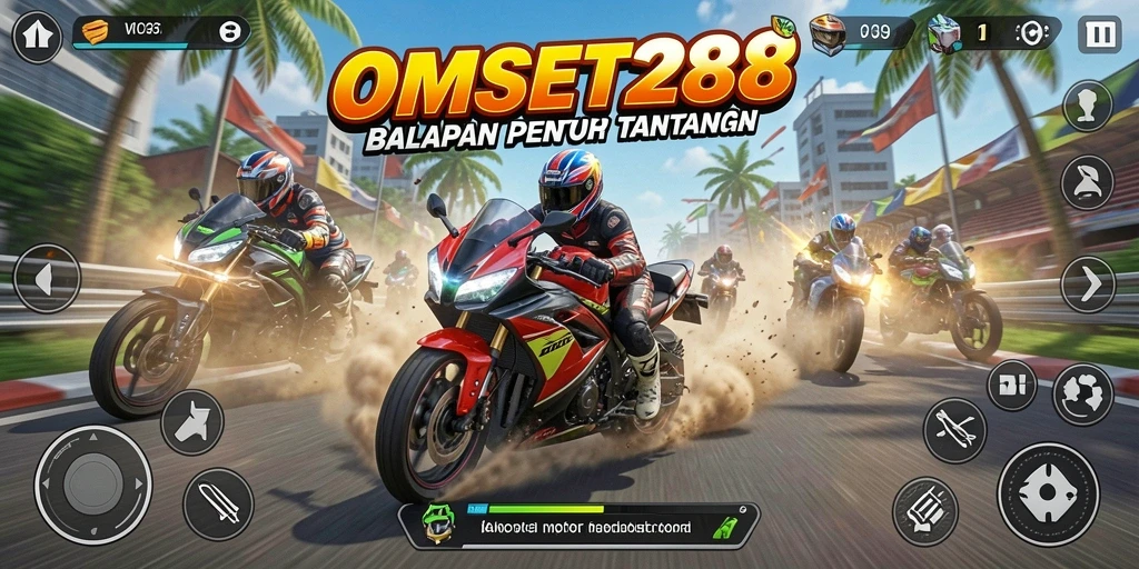 Gameplay menegangkan balapan motor di OMSET288 dengan trek yang beragam.