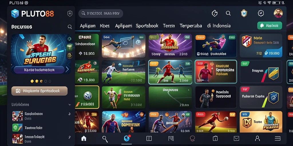 Screenshot PLUTO88 menampilkan fitur taruhan olahraga yang menarik.