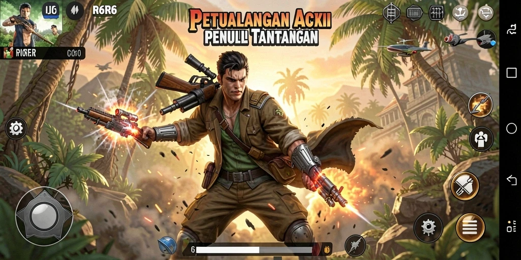 Tampilan dinamis gameplay ARPG R6R6 dengan aksi seru.