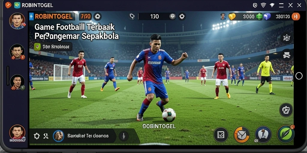 Screenshot gameplay ROBINTOGEL menampilkan aksi memukau di lapangan.