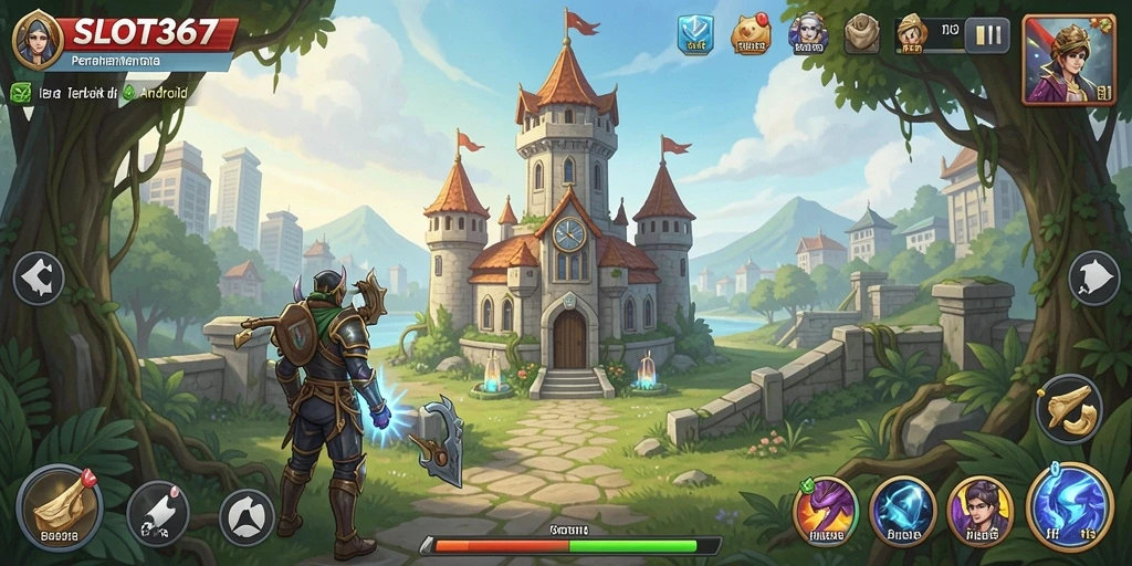 Tampilan gameplay SLOT367 dalam aksi pertahanan menara.