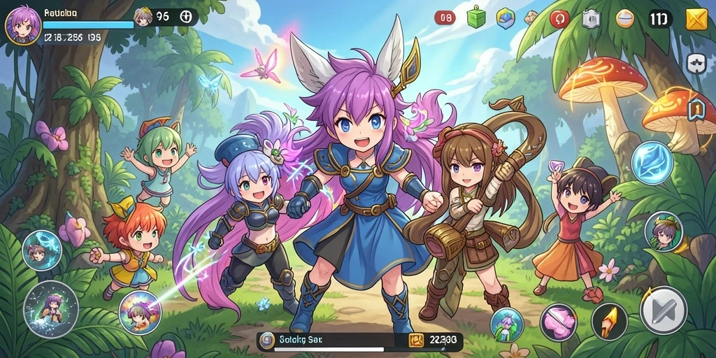 Screenshot gameplay T6 dengan aksi karakter anime yang dinamis.