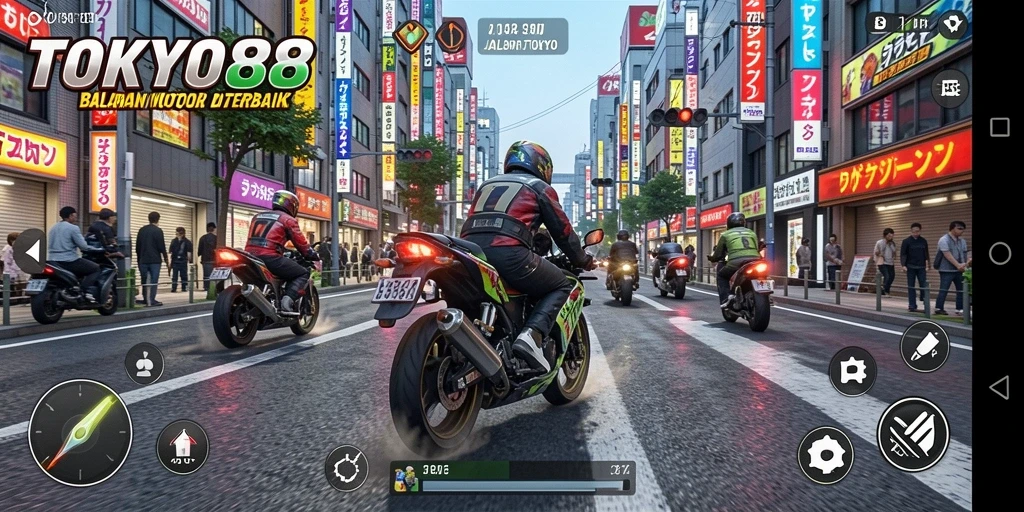 Gameplay seru dan mendebarkan dari TOKYO88 dengan balapan motor.