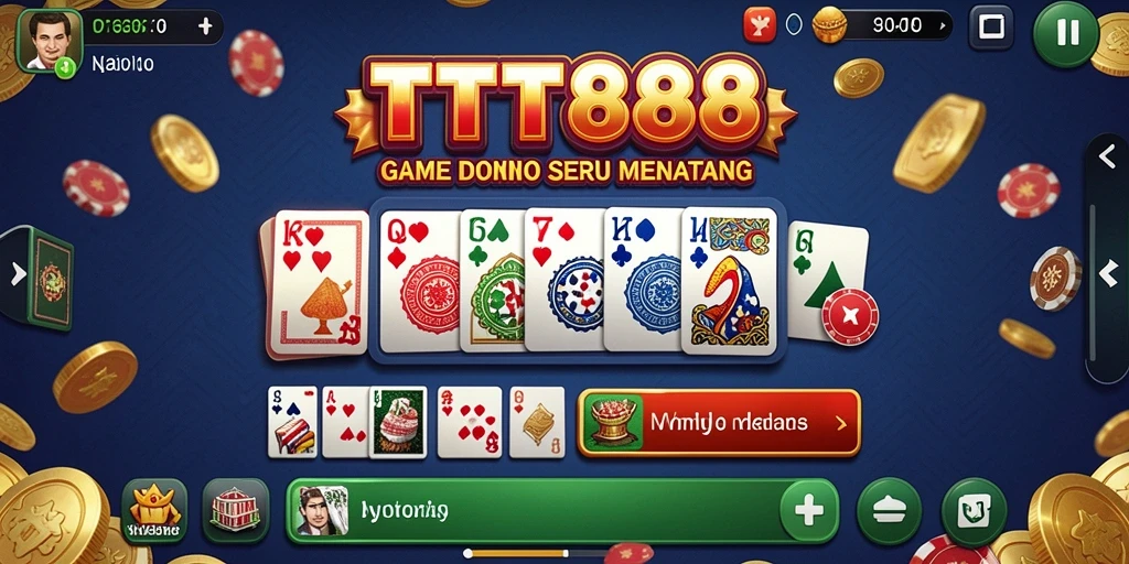 Menggambarkan pengalaman bermain domino yang seru dan interaktif di TTT888.