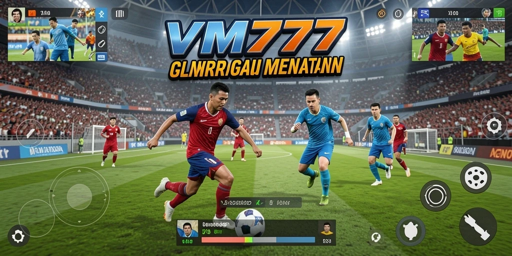 Screenshot VM777 menampilkan momen seru dalam pertandingan olahraga.