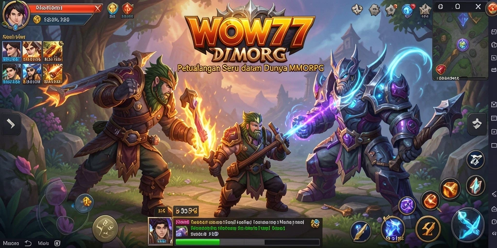 Tampilan gameplay WOW77 yang menakjubkan dalam petualangan MMORPG.